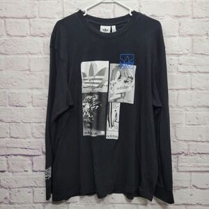 Adidas Originals Common Memory Graphic‎ Tshirt Size XL Long Sleeve Double Sided
